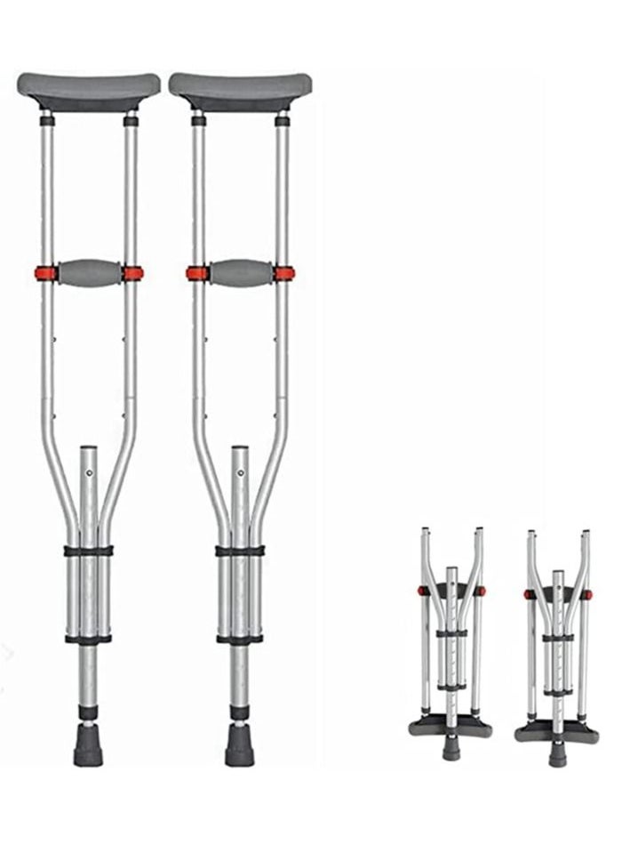 Cool Baby COOLBABY Adult Crutches Portable Folding Crutches Non-Slip  Aarmpit Crutches Aluminum Crutches Light And Adjustable Suitable For The Elderly Disabled  Detachable And Easy To Use  - Image 1