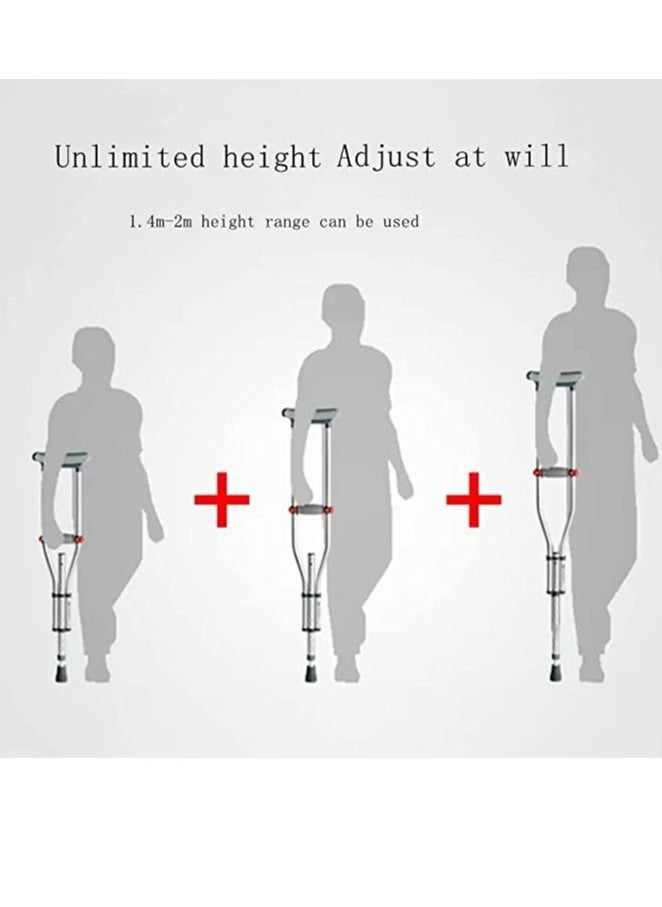 Cool Baby COOLBABY Adult Crutches Portable Folding Crutches Non-Slip  Aarmpit Crutches Aluminum Crutches Light And Adjustable Suitable For The Elderly Disabled  Detachable And Easy To Use  - Image 2