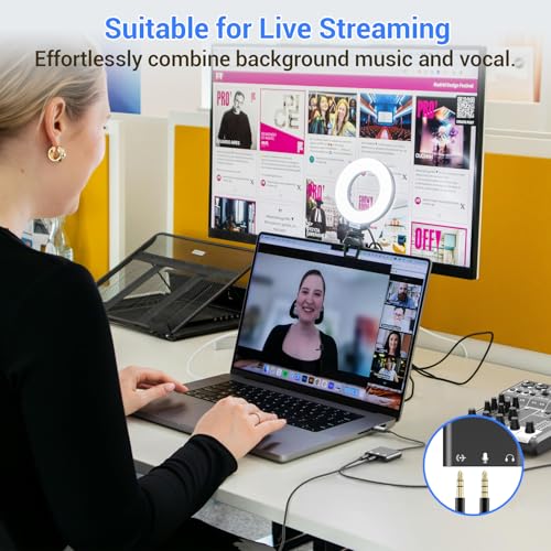 Cubilux USB C to 3.5mm Adapter for Live Streaming/Recording, USB C to TRRS Microphone Splitter for Laptop, Recording Adapter with Line-in & Mic-in & 3.5 Headphone Out-Suitable for Laptop/PC - Image 3