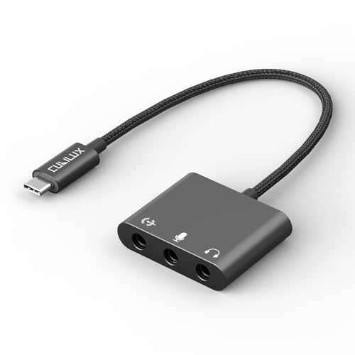 Cubilux USB C to 3.5mm Adapter for Live Streaming/Recording, USB C to TRRS Microphone Splitter for Laptop, Recording Adapter with Line-in & Mic-in & 3.5 Headphone Out-Suitable for Laptop/PC - Image 1
