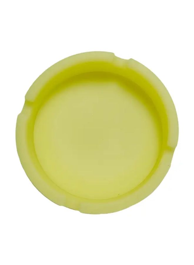 Luminous Yellow Round Ashtray Durable Rubber Easy Clean Home Party Bar Decor - Image 4