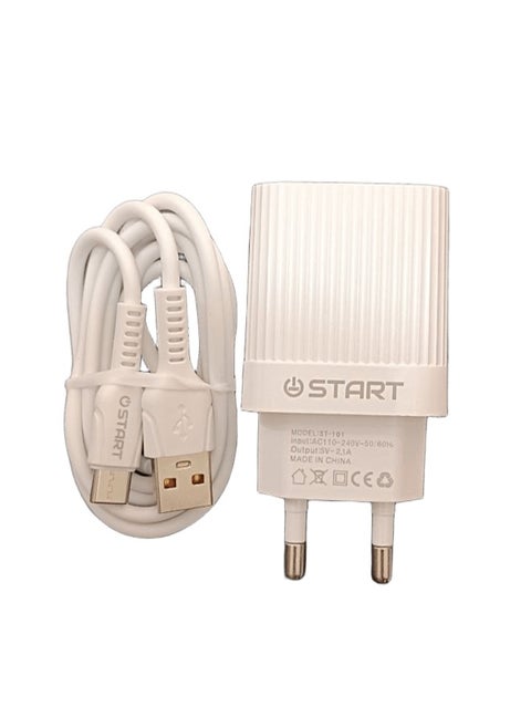 شاحن START سريع 2.4A تايب سي لون ابيض