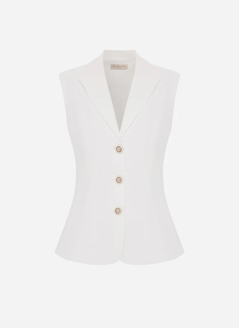 Lichi Flared waistcoat with accent buttons