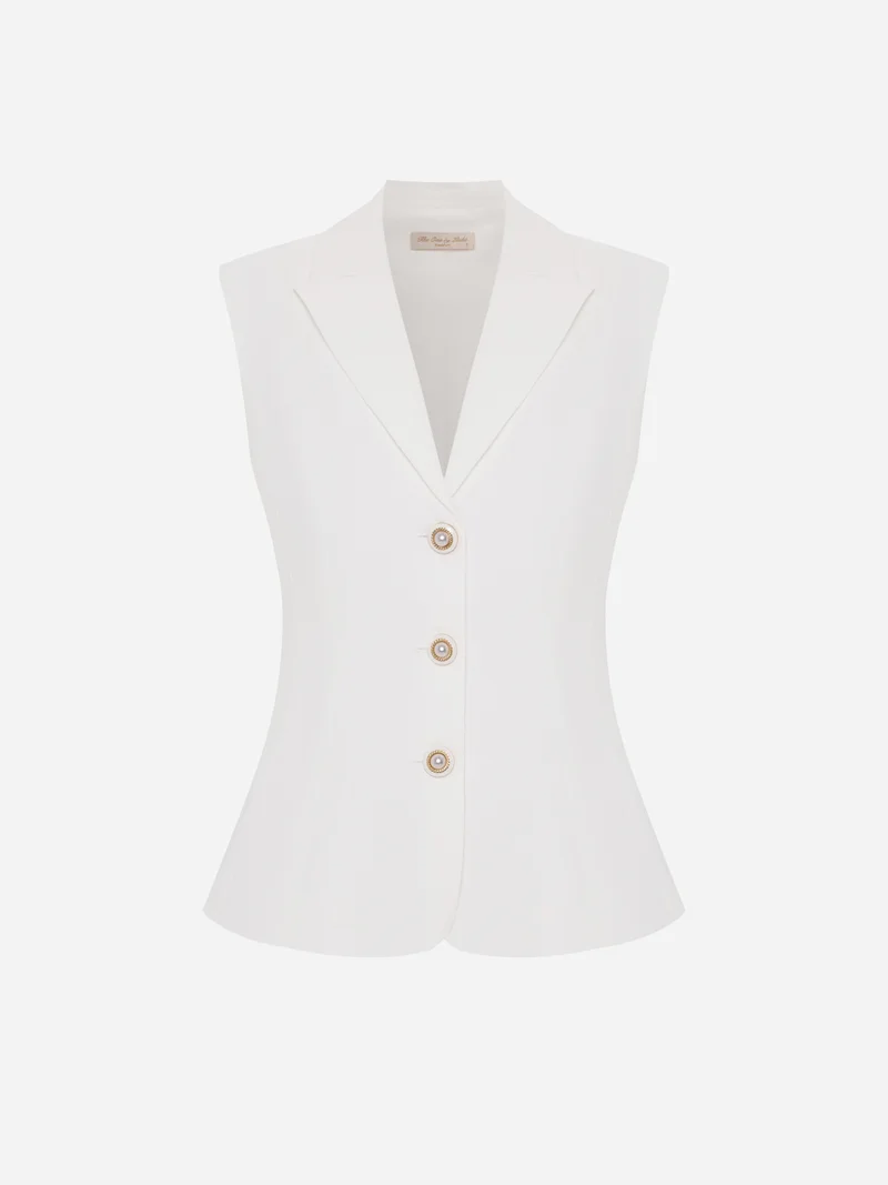 Lichi Flared waistcoat with accent buttons