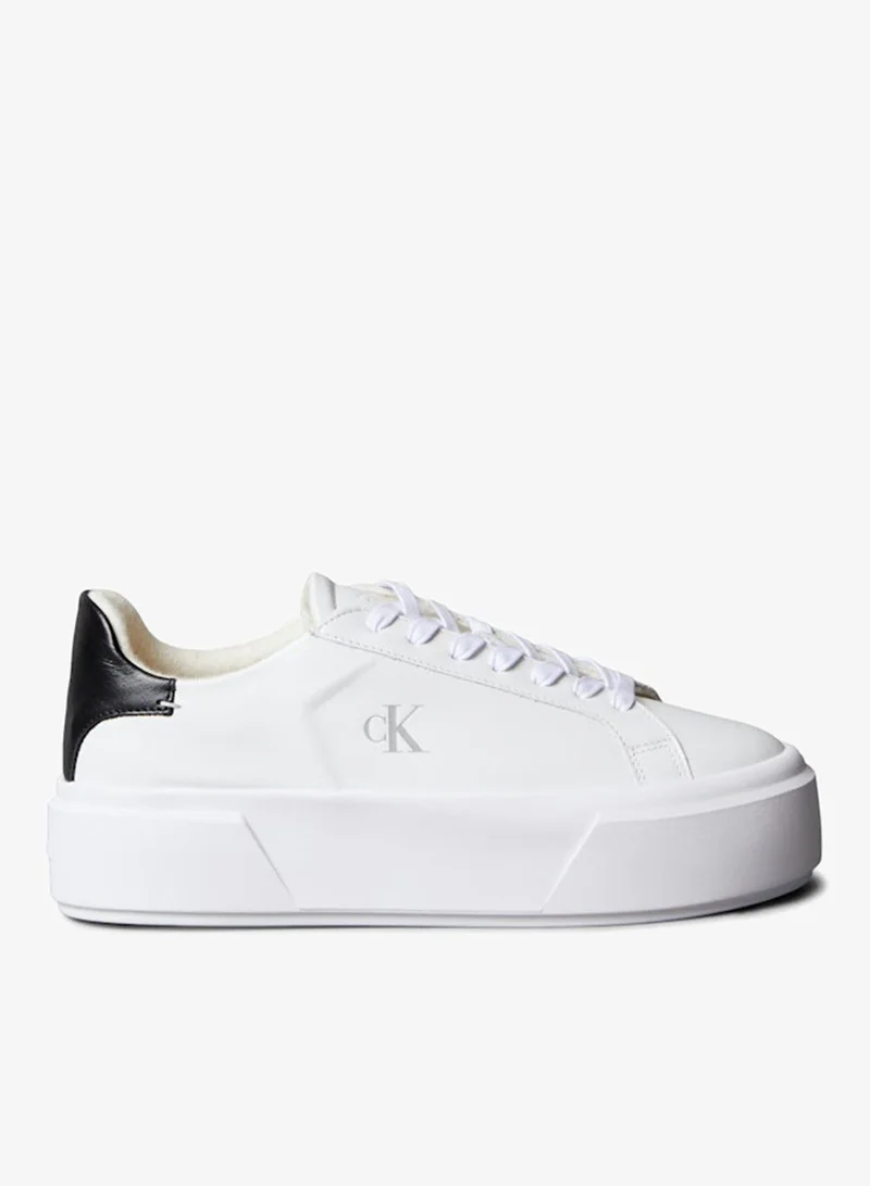 Leather Signature Logo Platform Trainers
