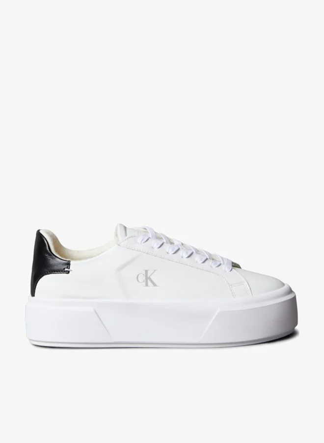 Calvin Klein Jeans Leather Signature Logo Platform Trainers