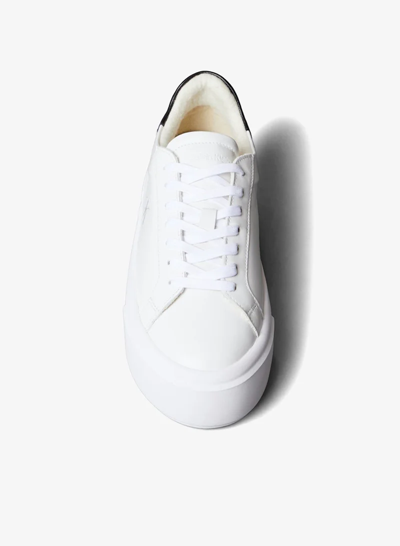 Calvin Klein Jeans  Leather Signature Logo Platform Trainers for Women | Best Price UAE