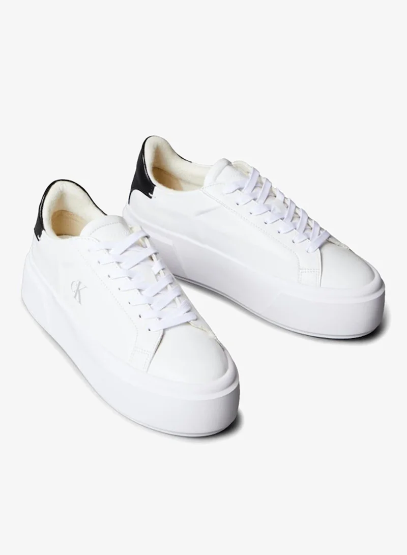 Calvin Klein Jeans  Leather Signature Logo Platform Trainers for Women | Best Price UAE