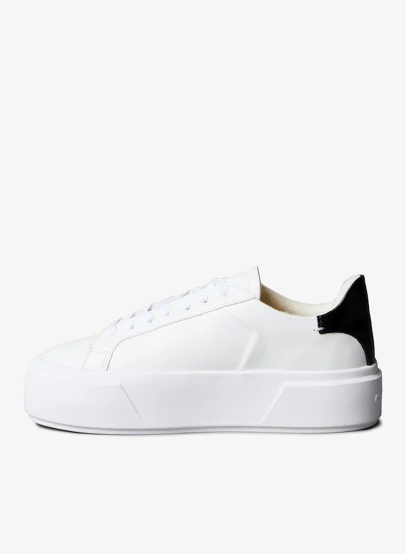 Calvin Klein Jeans Leather Signature Logo Platform Trainers