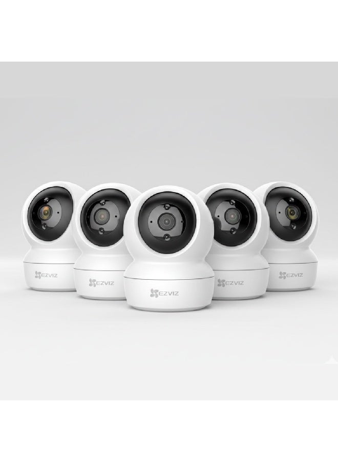 EZVIZ 2MP C6N Pack Of 5 Wi-Fi 1080P Smart Home Security Camera, Baby Monitor Surveillance Camera With Motion Detection Smart Tracking Two Way Audio Night Vision Remote Control Works With Alexa - White - Image 1
