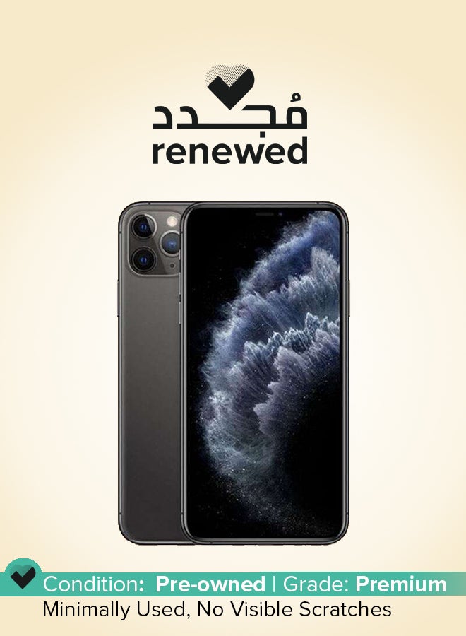 ابل  منتج مُجدد - هاتف آيفون 11 برو ماكس بذاكرة داخلية سعة 256 جيجابايت ويدعم تقنية 4G LTE مع تطبيق فيس تايم - نسخة دولية، لون رمادي فلكي - Image 1