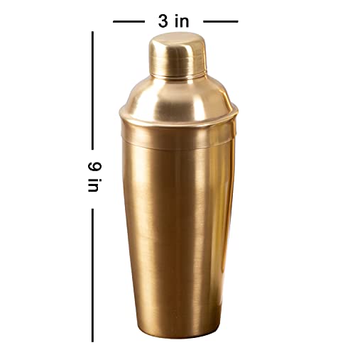 Nestroots Stainless Steel Cocktail Shaker | 750 Golden Barware Tool for Mixing Drinks & Mocktails | Professional Bartender Shaker for Home & Bar - Image 4
