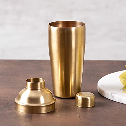 Nestroots Stainless Steel Cocktail Shaker | 750 Golden Barware Tool for Mixing Drinks & Mocktails | Professional Bartender Shaker for Home & Bar - Image 3