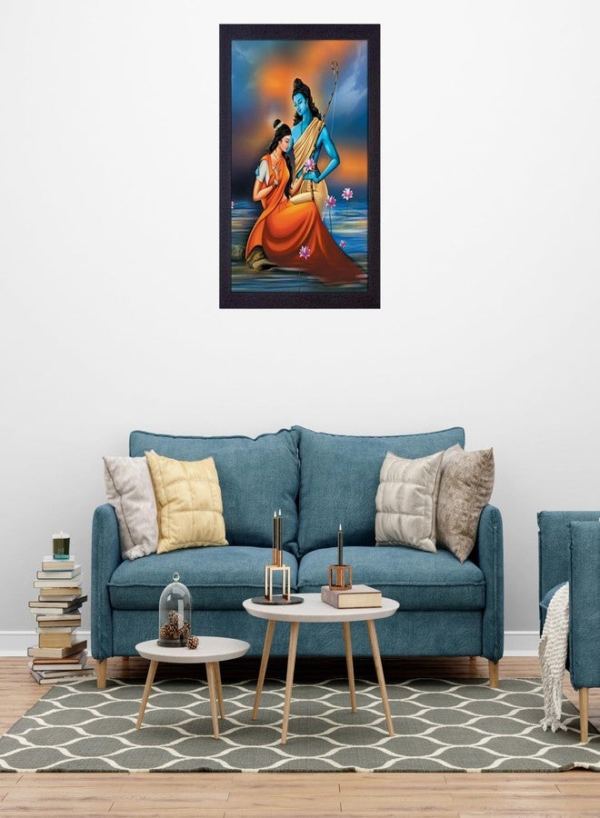 Masstone Shree Ram Sita God UV Matt Textured Effect Framed HD Digital Reprint, Wall Art Painting for Decor Home/Office/Bedroom/Living Room Wall (Multicolor, 35X28 CM), Pack of 1 - Image 4