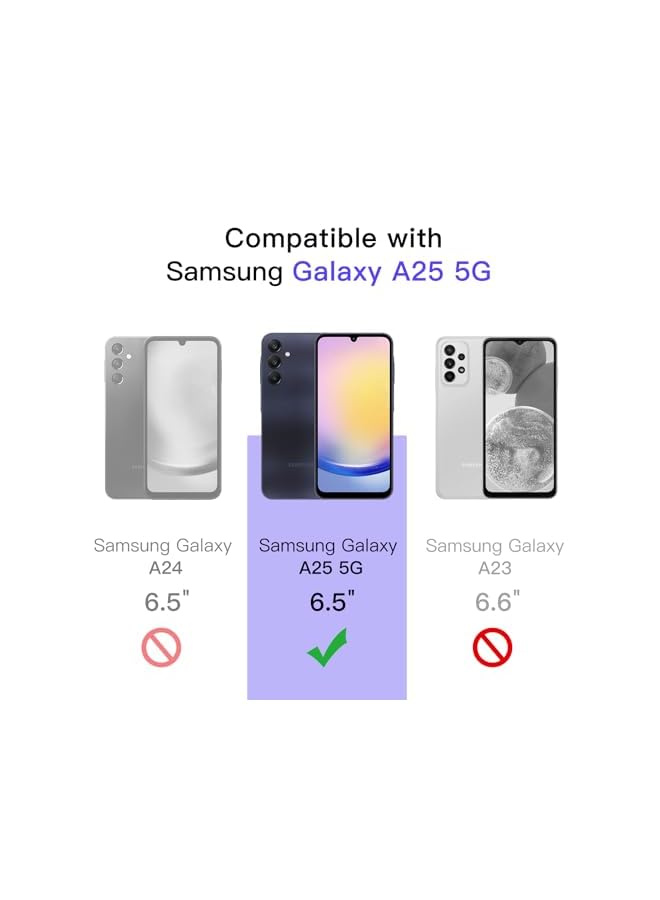 جي تيك واقي شاشة لهاتف سامسونج جالاكسي A25 5G 6.5 بوصة 9H من الزجاج المقسى مضاد للخدش عالي الدقة شفاف 3 عبوات - Image 2