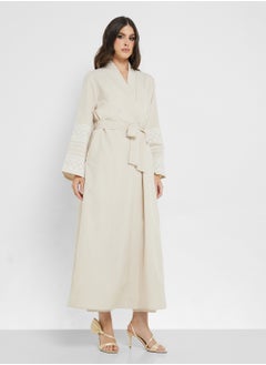Khizana Abaya With Patterned Sleeve  - Image 4