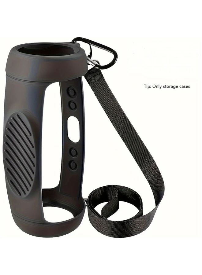 Black Heavy Duty Gel Case for JBL Charge 5 With Shoulder Strap - Image 1
