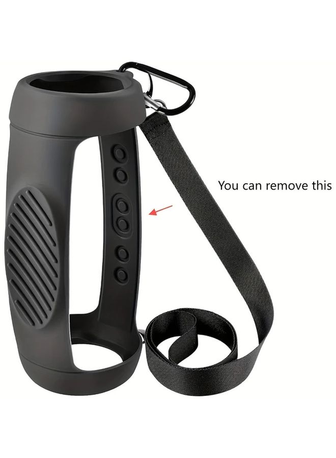Black Heavy Duty Gel Case for JBL Charge 5 With Shoulder Strap - Image 3