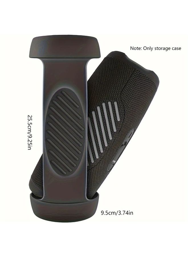 Black Heavy Duty Gel Case for JBL Charge 5 With Shoulder Strap - Image 2