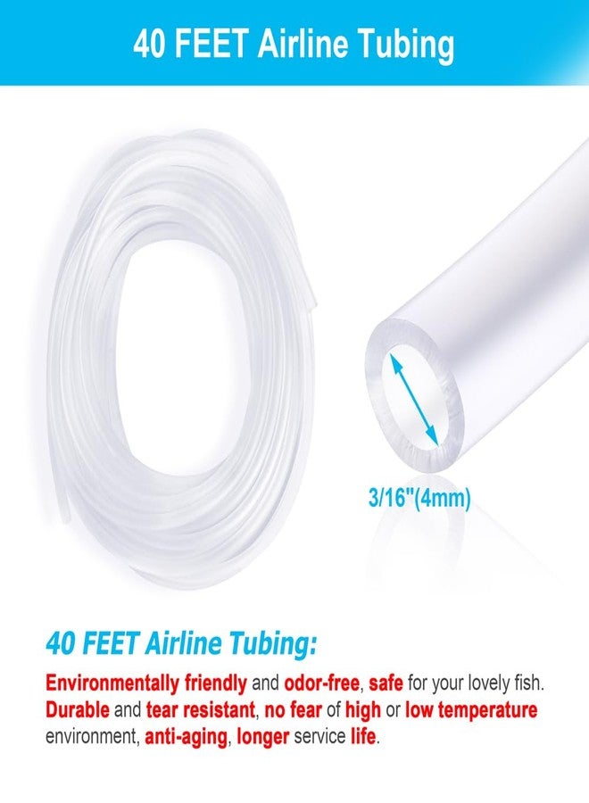 DaToo Aquarium Air Pump Standard Accessories 40ft Airline Tubing 6 Air Stones 6 Check Valves for DaToo Air Pumps Fish Tank Hydroponic Systems Pond - Image 2