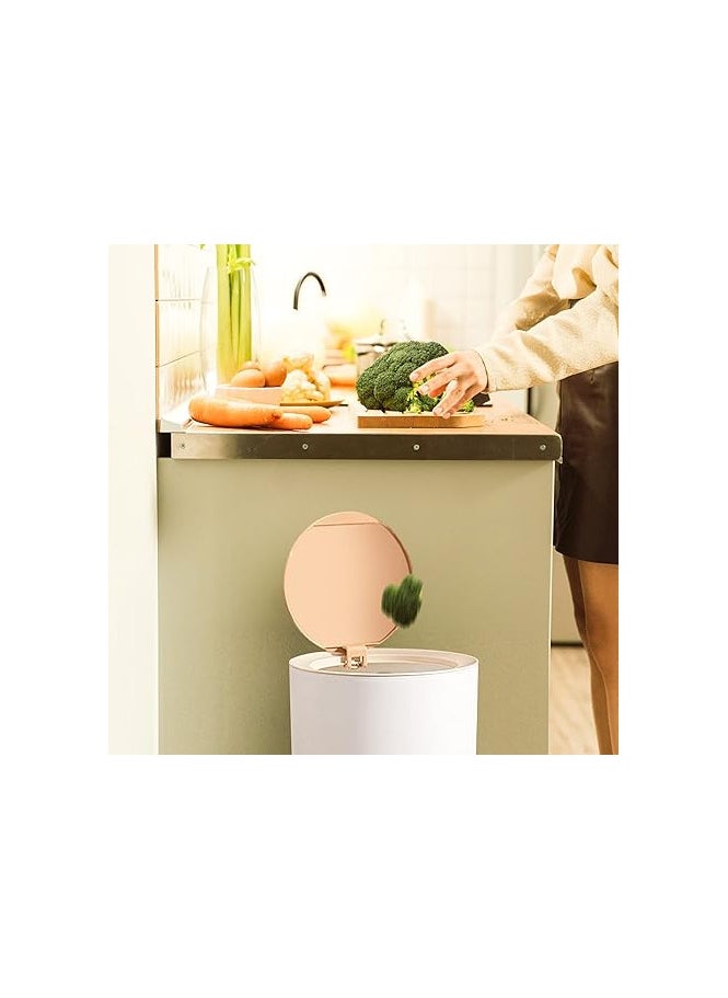 Barbantia - WanWanKa Plastic Trash Can 1.8 Gallon,Dsektop Garbage Can 0.5 Gallon (2 Pieces) Mini Trash Can With Press Top Lid, Nordic Modern Waste Basket, Office, Outdoor,Dog Proof Trash Can(White) - Image 1