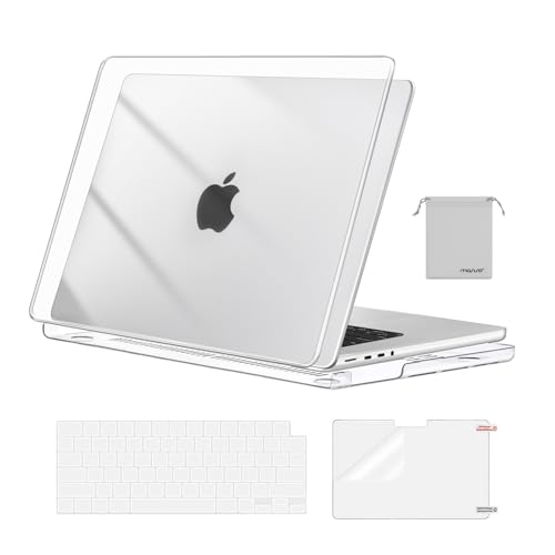 MOSISO Compatible with MacBook Pro 16 inch Case M5 2026 M4 2025 M3 M2 M1 20242021 A3429 A3428 A3403 A3186 A2991 A2780 A2485 Protective Hard ShellKeyboard CoverScreen FilmPouch Crystal Clear - Image 1