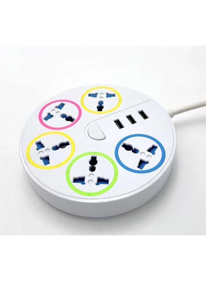 إينوشا سلك تمدد مقابس كهربائي UK متعدد الاستخدامات | 5 مقابس كهربائية و 3 منافذ USB لشحن سريع، مُصمَّم لمنزل ومطبخ ومكتب العمل (طول 2 م) - Image 2