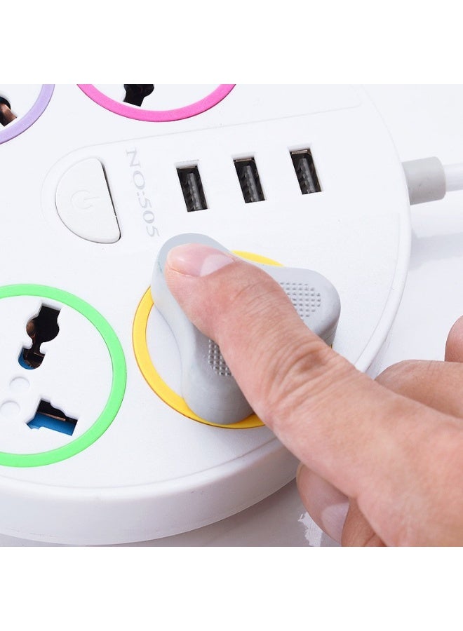 إينوشا سلك تمدد مقابس كهربائي UK متعدد الاستخدامات | 5 مقابس كهربائية و 3 منافذ USB لشحن سريع، مُصمَّم لمنزل ومطبخ ومكتب العمل (طول 2 م) - Image 3