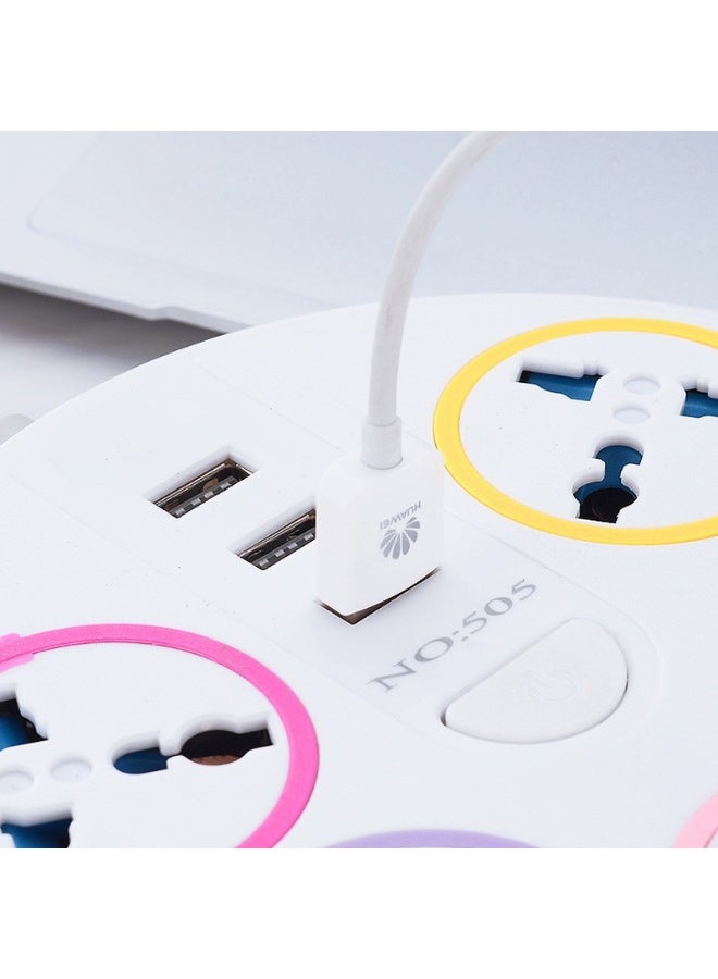 إينوشا سلك تمدد مقابس كهربائي UK متعدد الاستخدامات | 5 مقابس كهربائية و 3 منافذ USB لشحن سريع، مُصمَّم لمنزل ومطبخ ومكتب العمل (طول 2 م) - Image 4