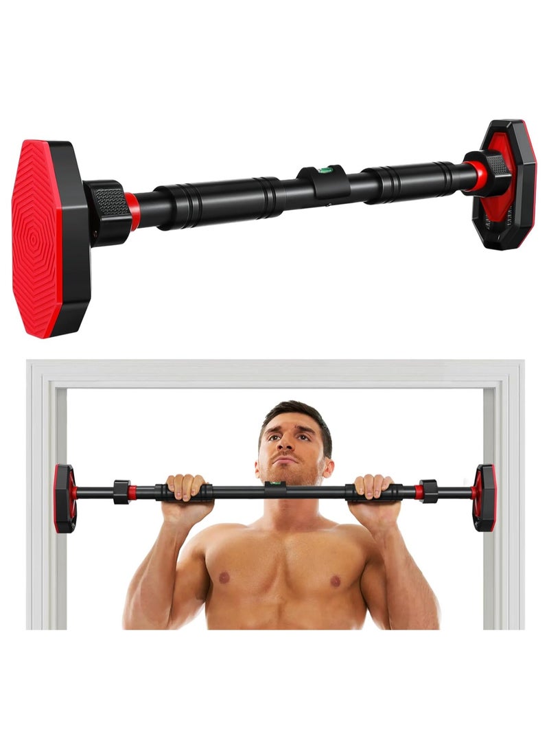 واكيمي بار سحب لتدريب القوة، بار سحب للذقن بدون براغي، مقابض مانعة للانزلاق - عرض قابل للتعديل من 95 إلى 135 سم، آلية قفل، بار سحب للباب، مناسب لصالة الألعاب الرياضية المنزلية، لتمارين الجزء العلوي من الجسم. - Image 1