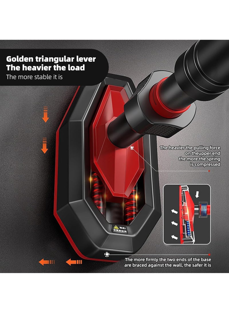 واكيمي بار سحب لتدريب القوة، بار سحب للذقن بدون براغي، مقابض مانعة للانزلاق - عرض قابل للتعديل من 95 إلى 135 سم، آلية قفل، بار سحب للباب، مناسب لصالة الألعاب الرياضية المنزلية، لتمارين الجزء العلوي من الجسم. - Image 3