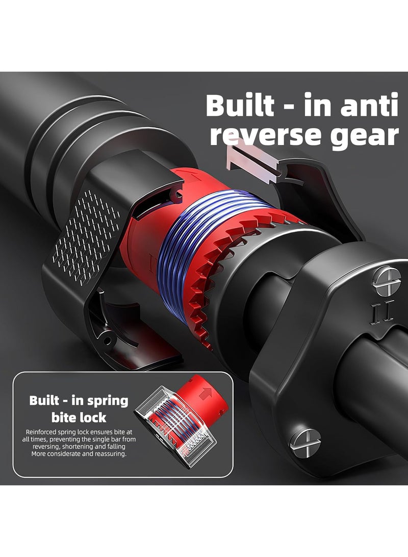 واكيمي بار سحب لتدريب القوة، بار سحب للذقن بدون براغي، مقابض مانعة للانزلاق - عرض قابل للتعديل من 95 إلى 135 سم، آلية قفل، بار سحب للباب، مناسب لصالة الألعاب الرياضية المنزلية، لتمارين الجزء العلوي من الجسم. - Image 5