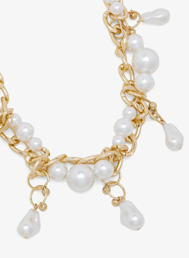 ايلا Large Chunky Pearl Detail Necklace