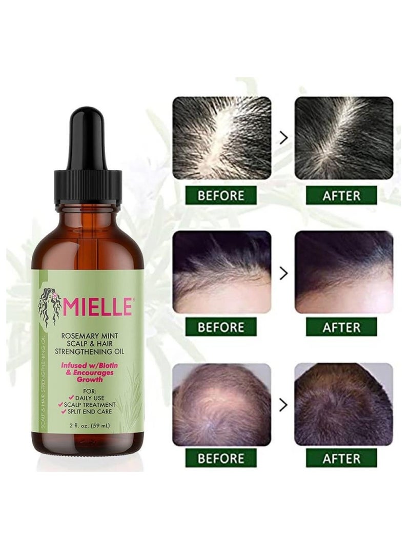 Milli Rosemary Mint Scalp & Hair Strengthening Oil Infused W/Biotin & Encourages Growth 59ml - Image 2