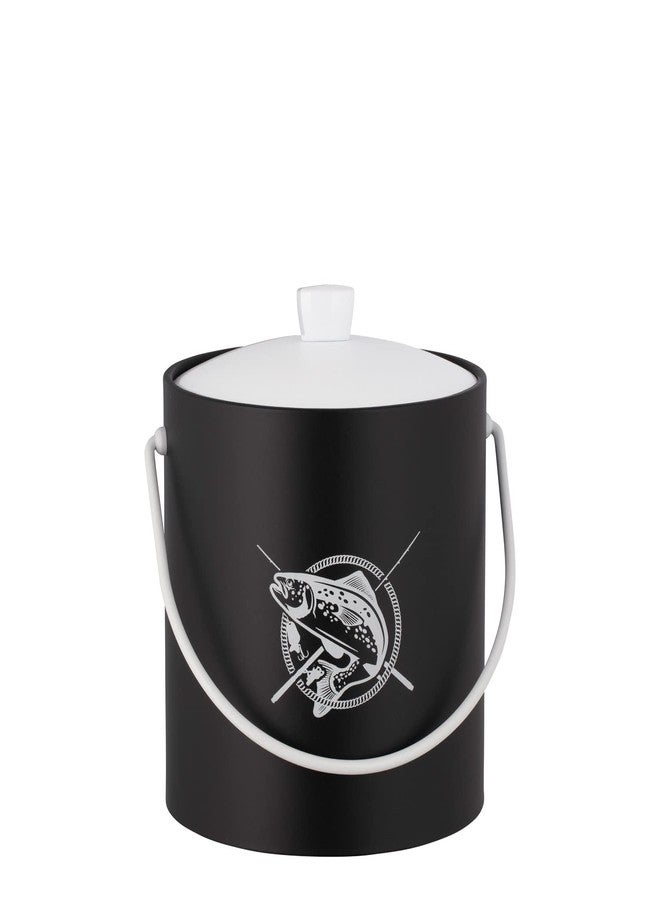 كرافت وير دلو ثلج من مجموعة كرافتوير باستايمز سعة 3 كوارت مع غطاء أكريليك ومقبض على شكل بالة (صيد الأسماك، أسود) - Image 4