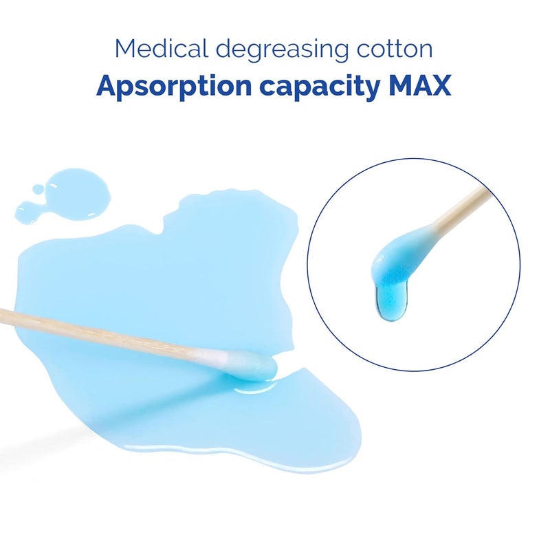 JMU 500 Count 6 Inch Long Cotton Swabs with Wooden Sticks, Lint Free, Highly Absorbent Cotton Tipped Applicators for Makeup, Pet Care & Home Cleaning - Image 3