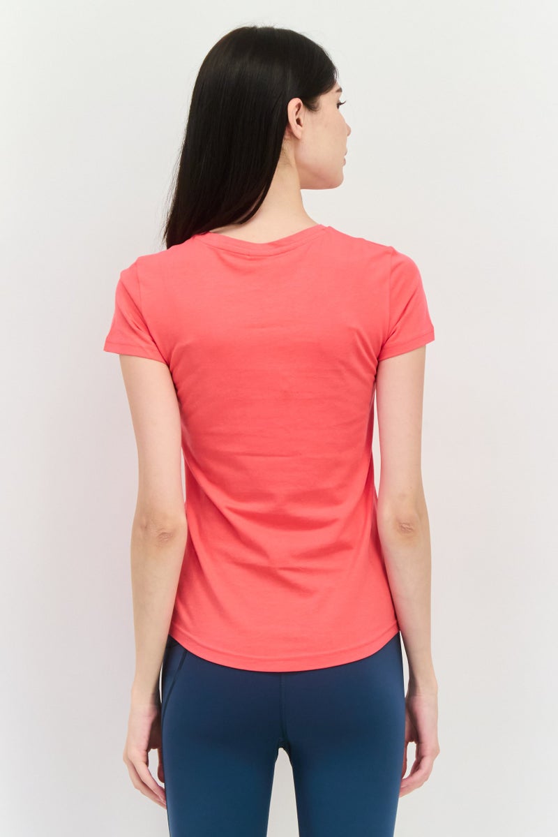 PUMA Women Regular Fit Brand Logo Short Sleeves Outdoor Top, Dark Pink - Image 3