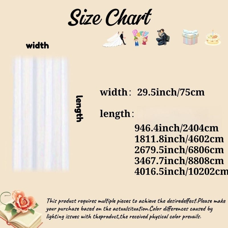 A Roll Of Pink Chiffon Fabric 75 Cm X 2404 Cm For Valentine Day Wedding Easter Dining Table Home Party Decoration - Image 3