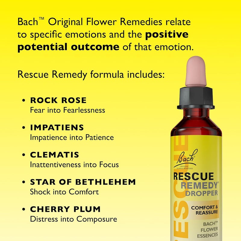 Rescue Remedy Dropper Daily Support for Stressful Moments Bach Original Flower Essences EasytoUse 20ml Dropper - Image 3