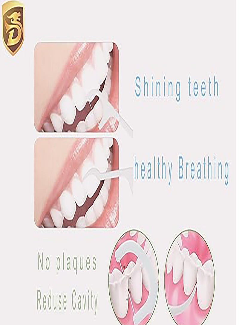 Dada خيط الأسنان دادة، أعواد الخيط، منظف اللثة، نعناع الخيط، أساسي للأسنان، مزيل البلاك، مخفف التجاويف، تنظيف عميق، مصمم على شكل هلال، 50 قطعة/عبوة - Image 4