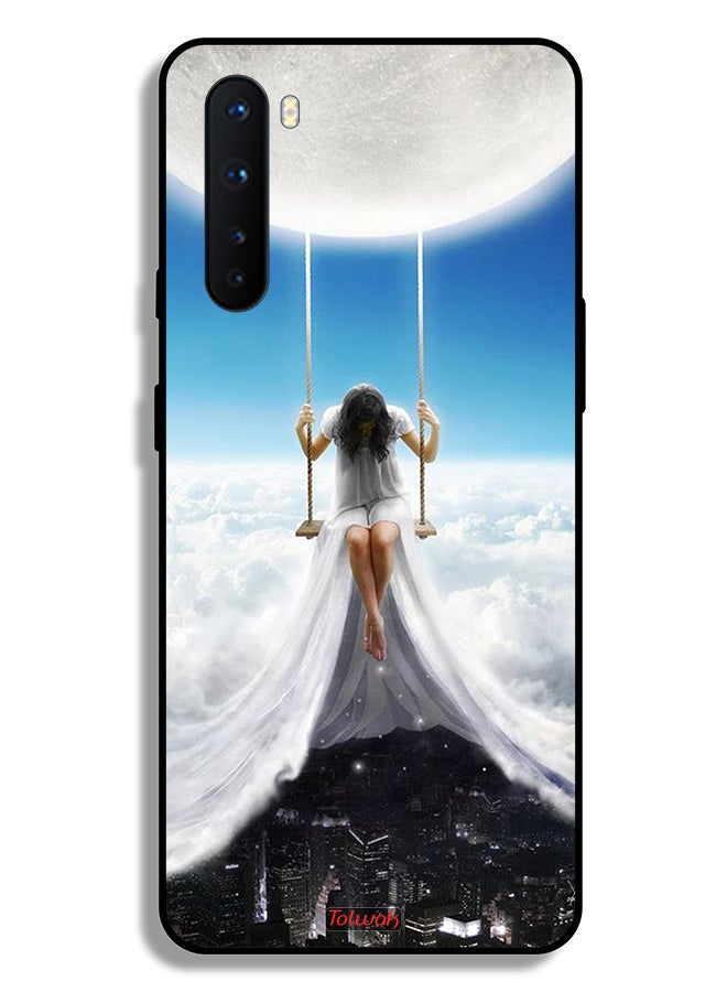 Tolwak OnePlus Nord Protective Case Cover Moon Clouds Town Art - Image 2