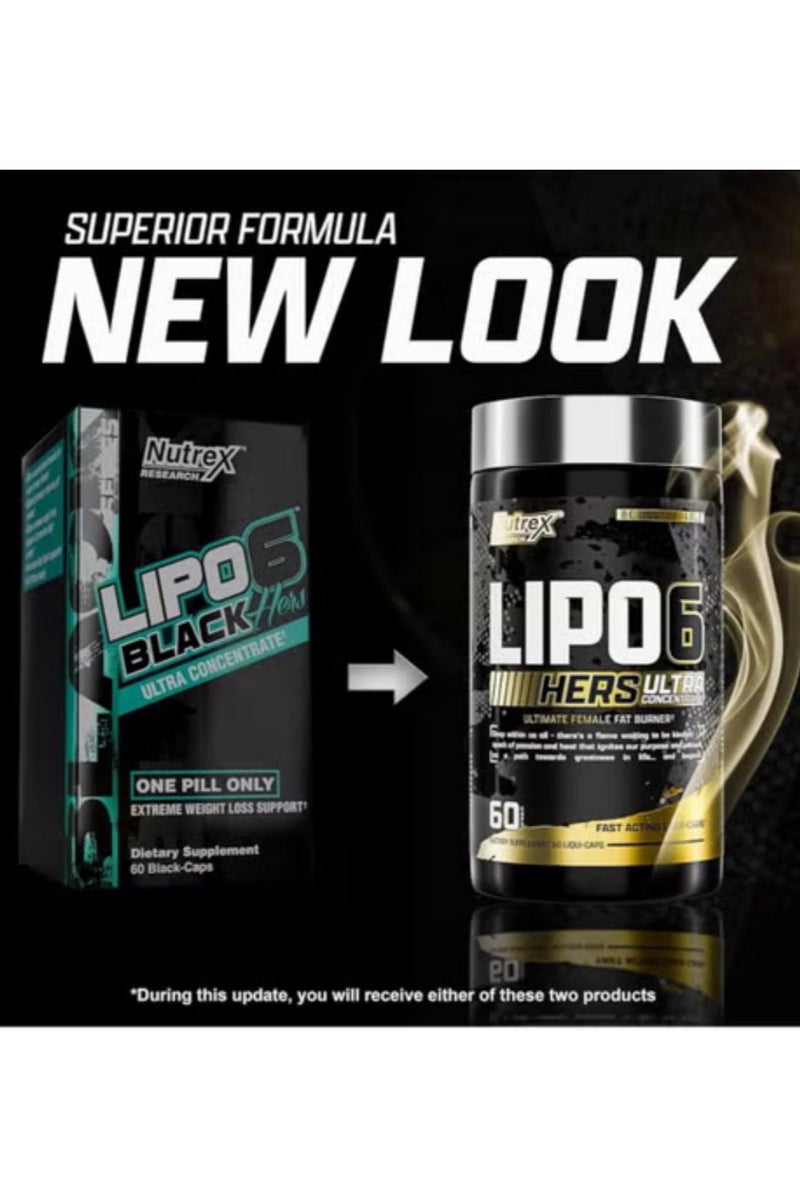 Nutrex Research Lipo 6 Black Hers Ultra Concentrate Fat Burner  60 Capsules - Image 2