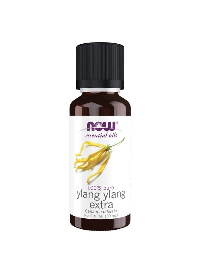 now Essential Oils, Ylang Ylang Extra Oil, Comforting Aromatherapy Scent, Steam Distilled, 100% Pure, Vegan, Child Resistant Cap, 1-Ounce - Image 1