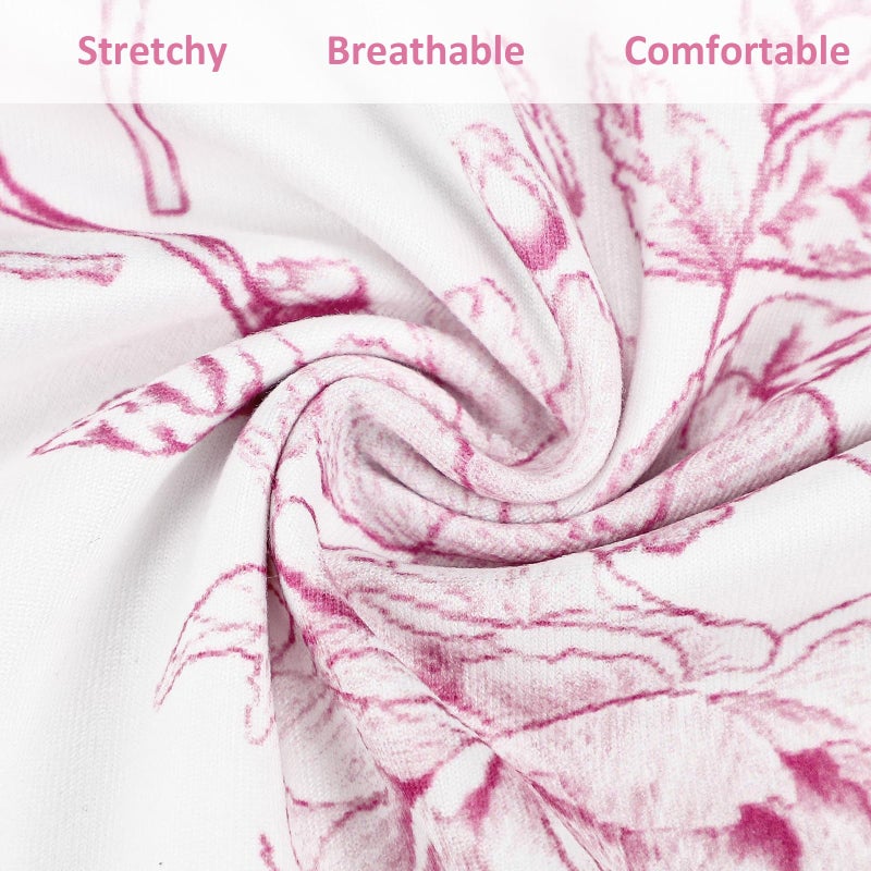 DILIMI Nursing Pillow Cover, Removable Ruffled Pillowcase for Breastfeeding Pillows, Ultra Soft Comfortable Slipcover for Baby Girl and Boy, Pink Floral - Image 3