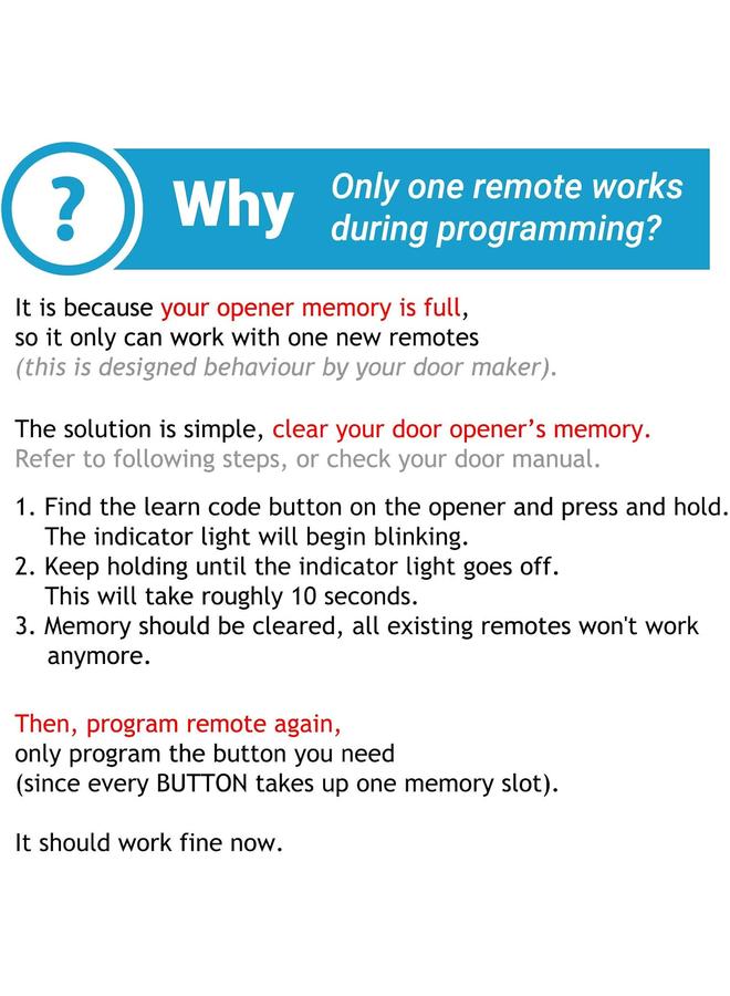 Bluejw 2 Garage Door Opener Remote Keychain for Genie Intellicode & Overhead Door G3T-R G1T 38502R - Image 3