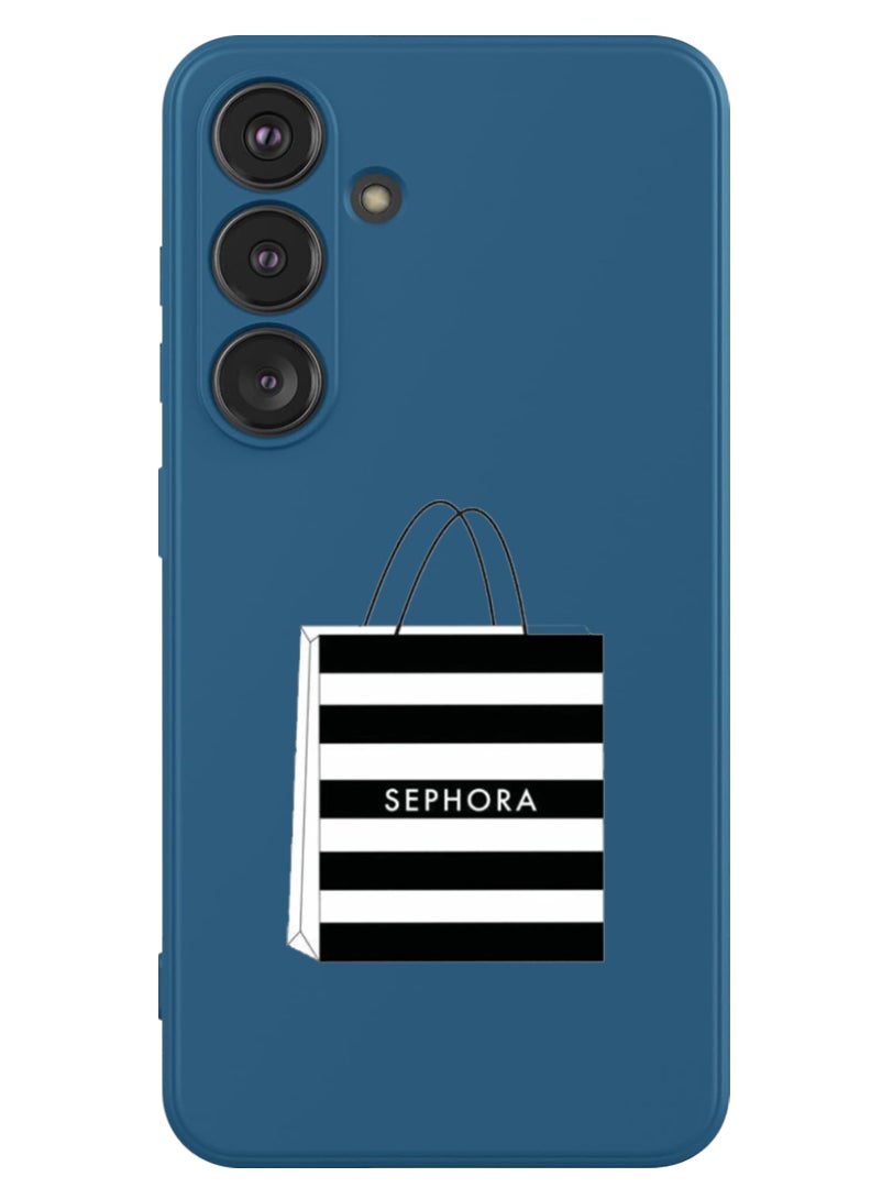 Theodor Protective Slim Fit Case Liquid Silicone Cover with Full Body Protection Anti-Scratch Shockproof Case For Samsung Galaxy S24 (Blue) - Shopping bag - Image 1