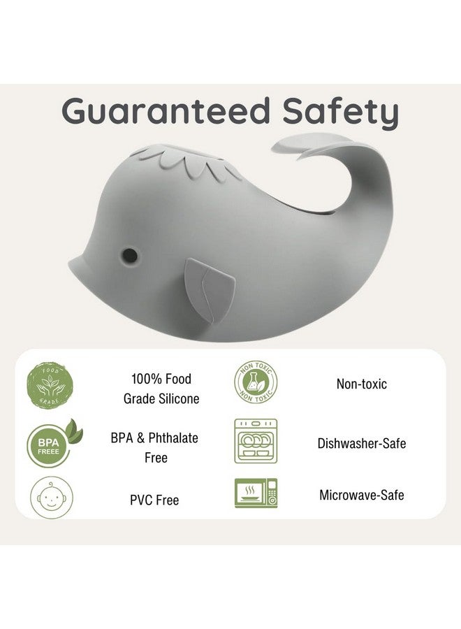 باندا إير غطاء صنبور حوض استحمام باندا إير، غطاء صنبور حوض استحمام للأطفال، غطاء واقي لحمامات استحمام الأطفال الصغار، مقاس عالمي - لون حوت (رمادي) - Image 2