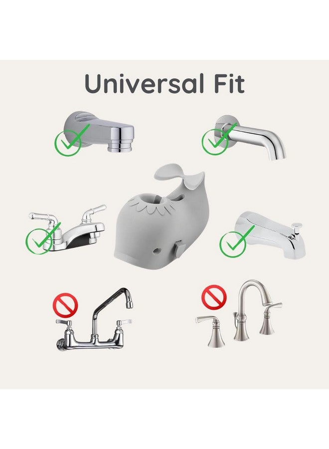 باندا إير غطاء صنبور حوض استحمام باندا إير، غطاء صنبور حوض استحمام للأطفال، غطاء واقي لحمامات استحمام الأطفال الصغار، مقاس عالمي - لون حوت (رمادي) - Image 4