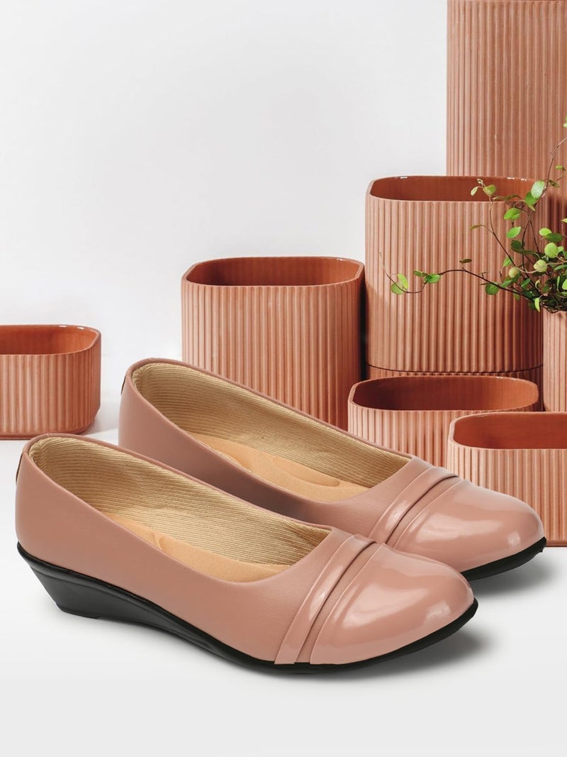 Denill Women Slip on Bellies(Ballet Flats) Peach UK 7 - Image 4