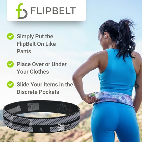 FlipBelt Reflective Running Belt Reflective Black, Extra Large - Image 5